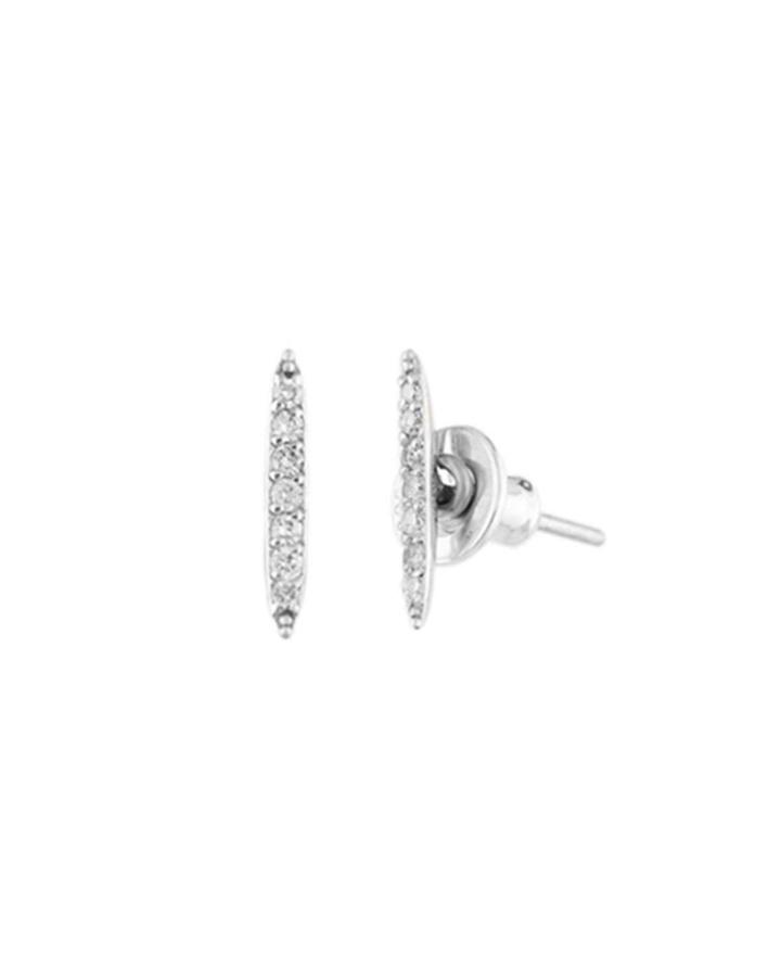 Whisper Pave 18k White Gold Diamond Earrings