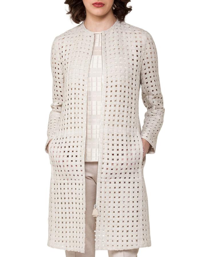 Cutout Zip-front Jacket, Gray