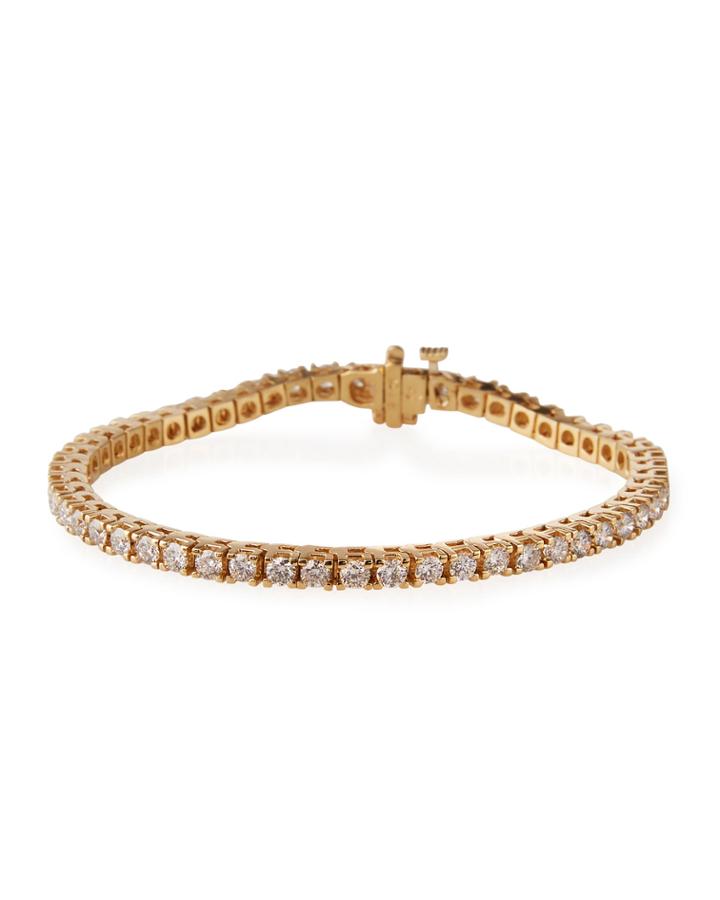 14k Yellow Gold Diamond Tennis Bracelet,