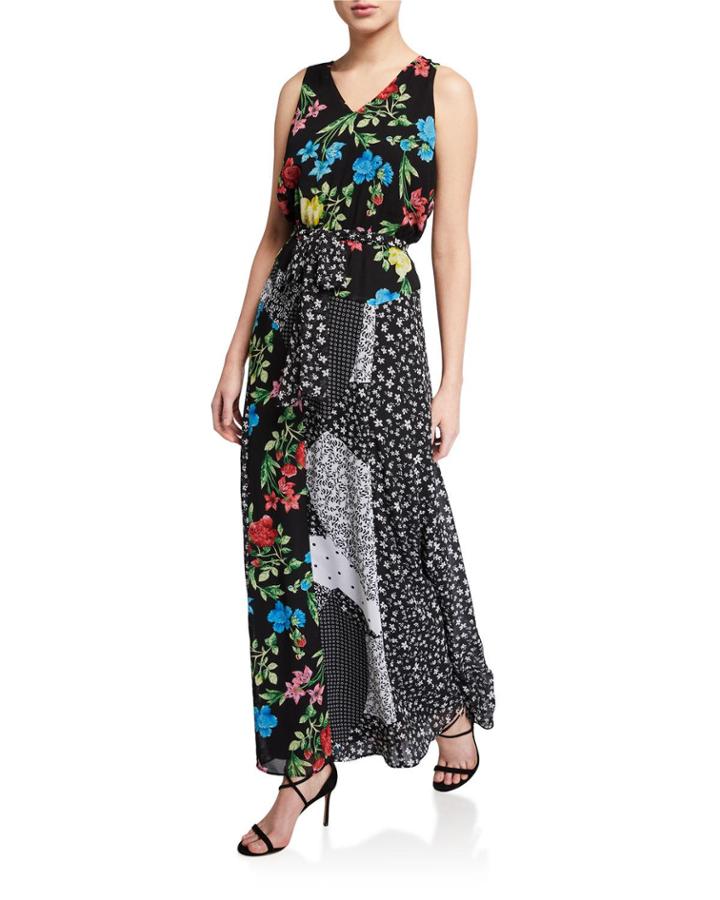 Patchwork Chiffon Belted
