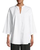3/4-sleeve Soft Organic Cotton Twill