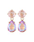 Double-drop Crystal Earrings, Pink