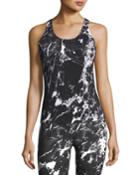 Reversible Racer Active Tank Top, Black Pattern