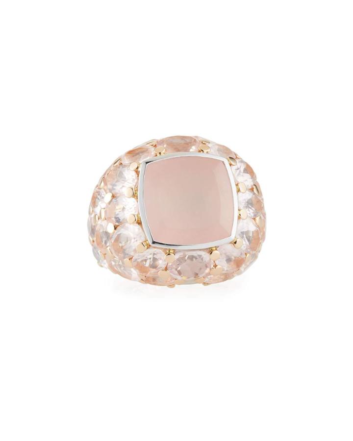 18k Rose Quartz Ring,