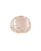 18k Rose Quartz Ring,