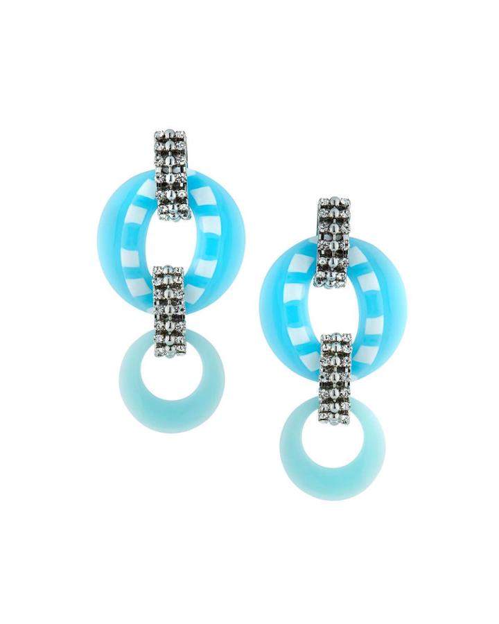 Armie Hoop & Link Drop Earrings, Blue
