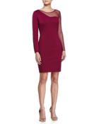 Mesh Sleeve Cocktail Dress, Boysenberry
