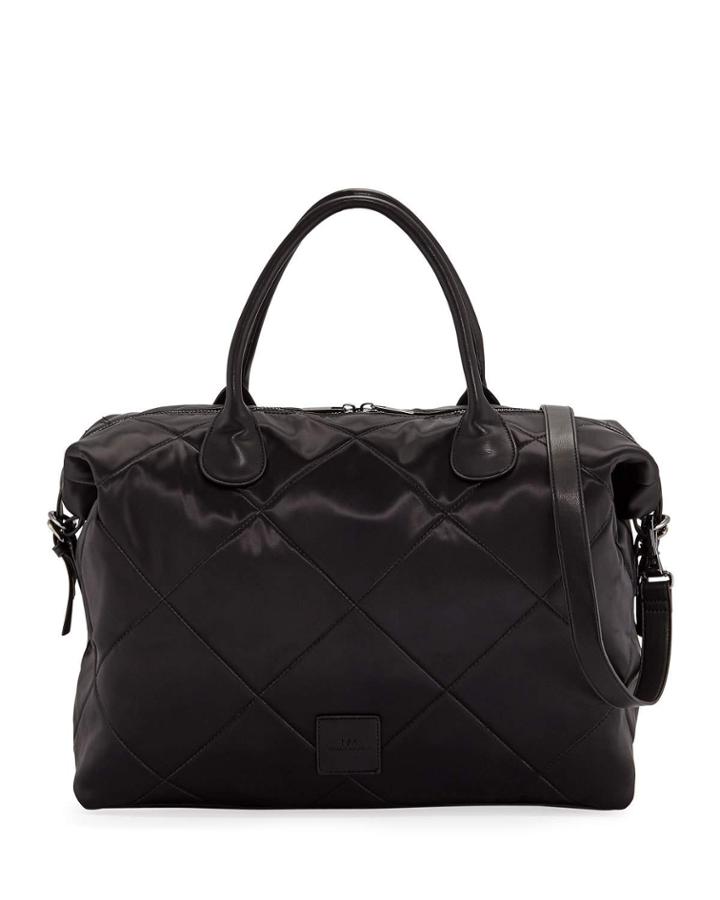 Quilted Satin Weekender Duffel Bag