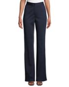 Emma High-waist Wide-leg Milano Knit Pants