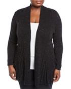 Open-front Donegal Pleated Cardigan,