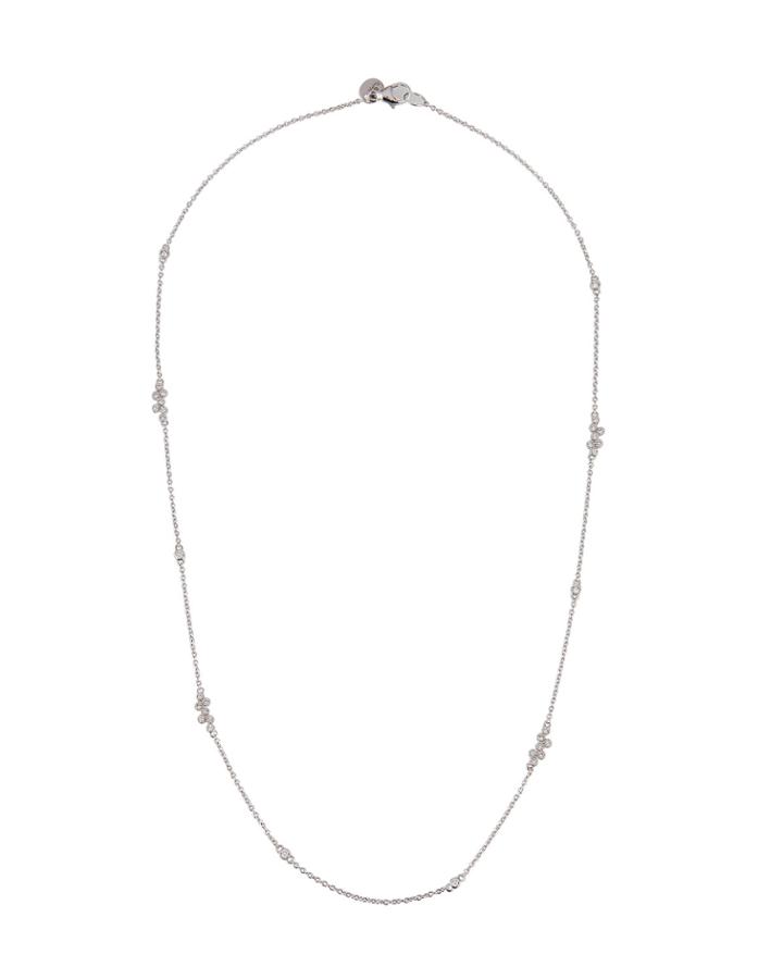 Provence 18k White Gold Delicate Diamond Necklace,