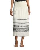 Smocked-waist Jacquard