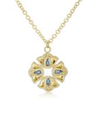 Kaliyana Lotus Pendant Necklace With Diamonds