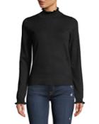 Ruffle-trim Mock-neck