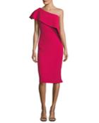 Ruffle One-shoulder Sheath Cocktail Dress