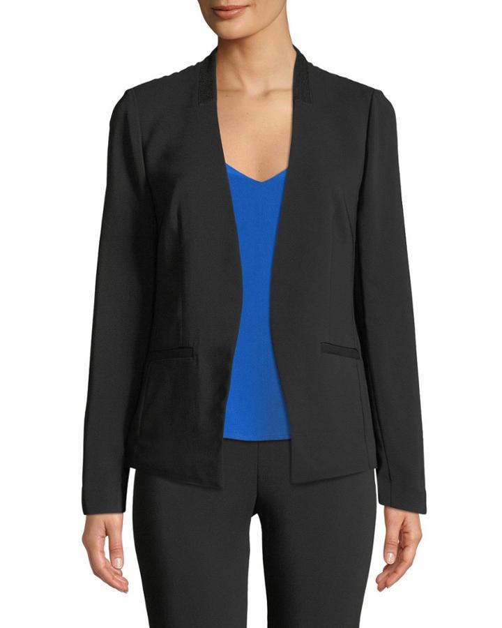 Lace-back Open-front Blazer