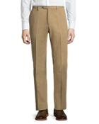 Cotton Straight-leg Dress Pants, Brown