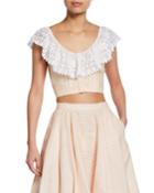 Effie Linen Cropped Blouse With