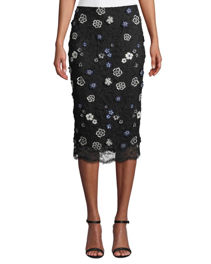 Floral-lace Knee-length Pencil Cocktail