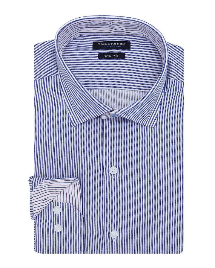 Men's Fancy Striped Trim Fit Dress