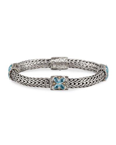 Batu Kawung Blue Topaz Station Bracelet