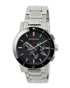 42mm The City Men's Stainless Steel Bracelet Watch, Black