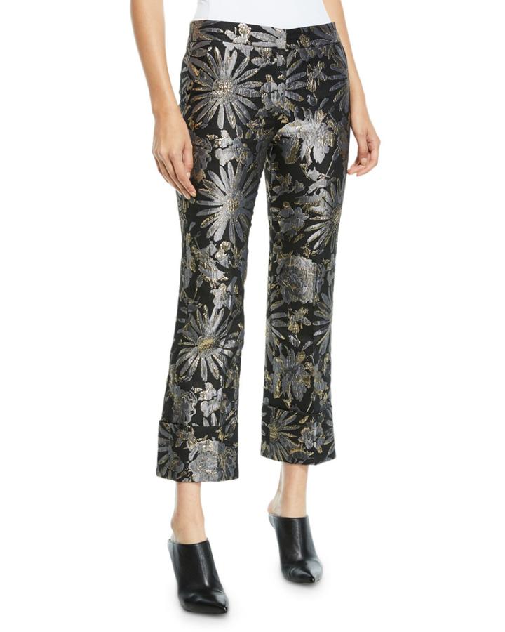 Banshee Pants In Metallic Daisy Jacquard