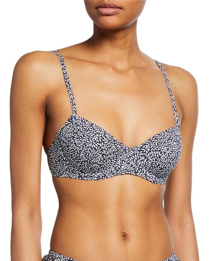 Leaf-print Underwire Bikini Top