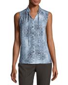 Relaxed Sleeveless Printed Top, Kismet