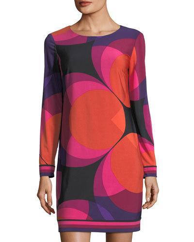 Camellia Printed Shift Dress, Pink