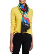 Teddy Bear-print Modal-cashmere Blend