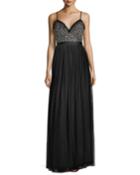 Andromeda Sweetheart Embellished-bodice Evening Gown