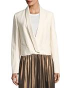 Ethnic Canvas Blazer, Off White