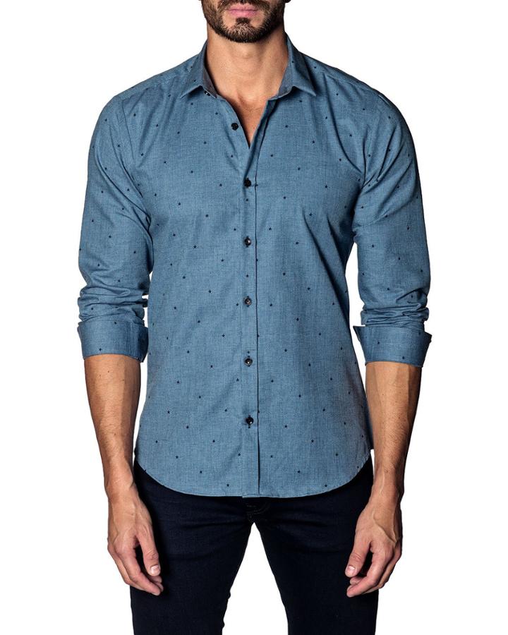 Men's Modern-fit Micro-stars Long-sleeve