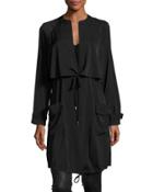 Silky Self-tie Anorak Jacket, Black