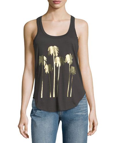 Golden Palms Racerback Tank Top