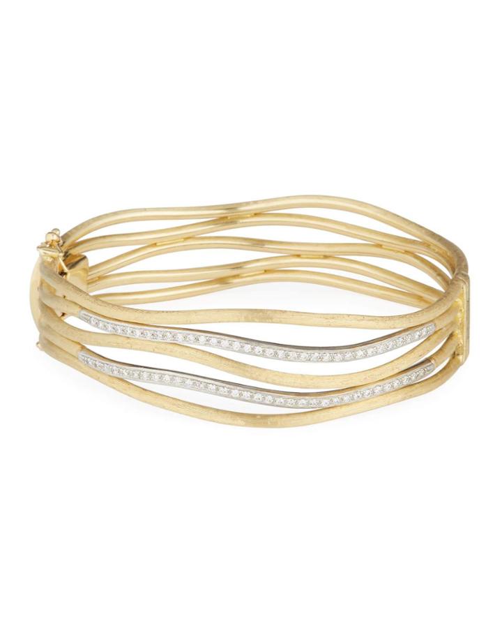 18k Five-row Bangle W/ Diamonds
