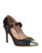 Rockstud Quilted Leather Biker Pumps