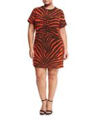 Zahara Short-sleeve T-shirt Dress, Mandarin,