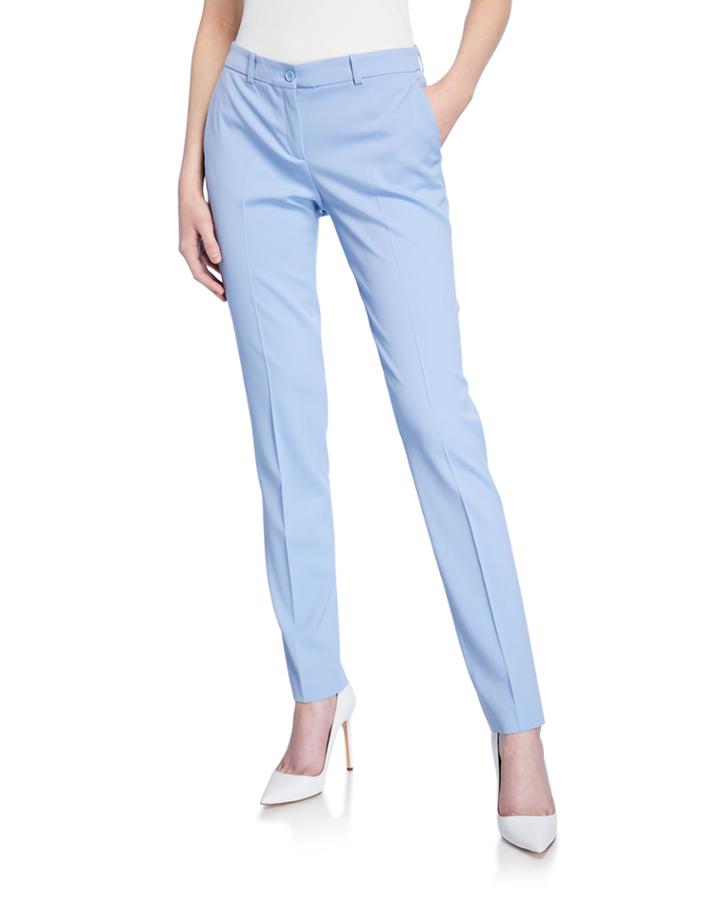 Samantha Wool-blend Skinny Pants, Blue