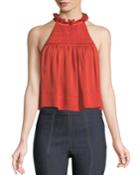 Loki Smocked-silk Halter-neck Tank