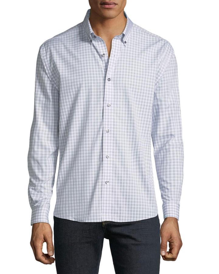 Men's Regular-fit Untuck Heather Check