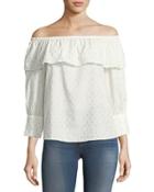 Off-the-shoulder Cotton-blend Blouse