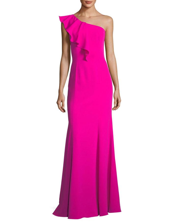 Osgood Ruffle One-shoulder Gown