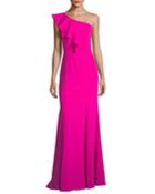 Osgood Ruffle One-shoulder Gown