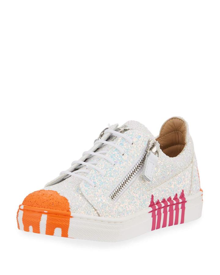 Paint Splashed Glitter Low-top Sneaker, Toddler/kids