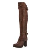 Delaware Leather Knee-high Boot With Buckles
