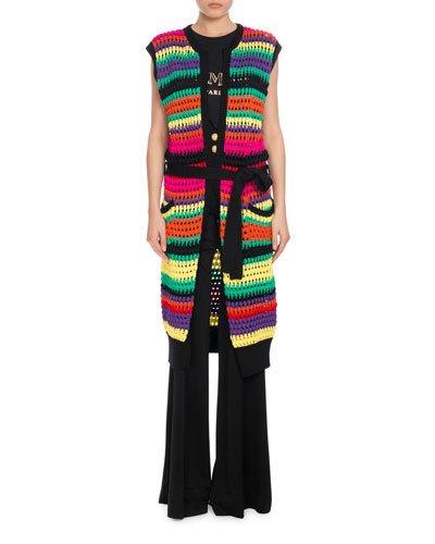 Horizontal-stripe Knit Vest,