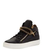 Men's Leather Studded Mid-top