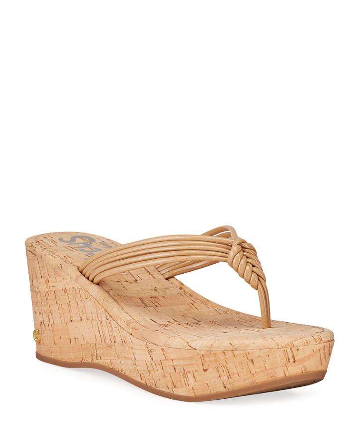 Ruby Thong Cork Wedge
